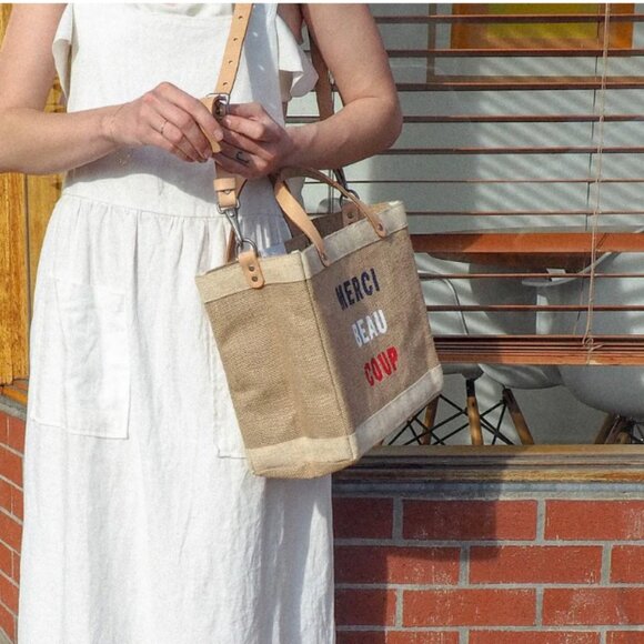 NWOT Clare V X Apolis Merci Beaucoup Lunch Bag - Picture 2 of 10